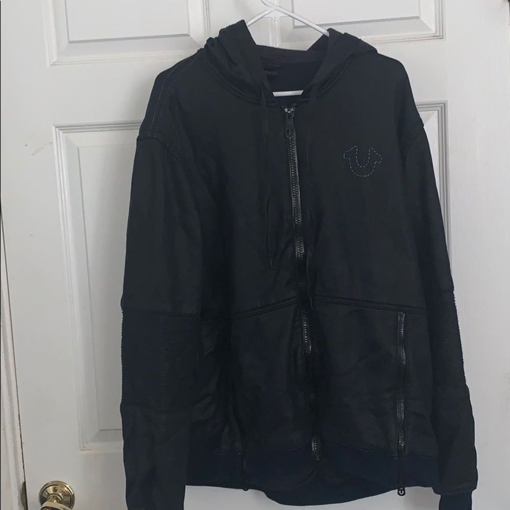 True religion, zipper down xl men’s hoodie